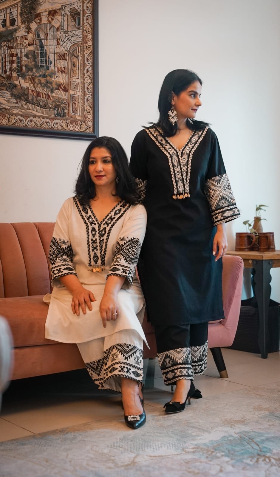 Woman in orange outfit